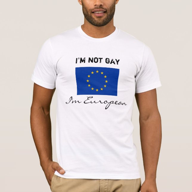 Camiseta Eu não sou alegre, mim sou europeu (Frente)