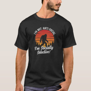 Camiseta Eu não sou anti-social Pé-Grande Negro