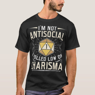 Camiseta Eu não sou antissocial, eu me desliguei em Charism