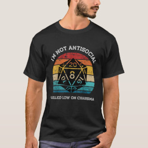 Camiseta Eu não sou antissocial, eu me enrolei baixo em Cha