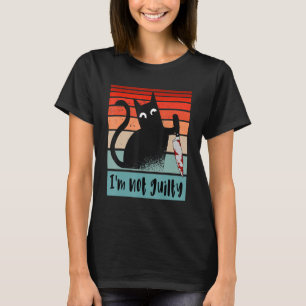 Camiseta Eu não sou culpado Gato Inocente com Dia das Bruxa