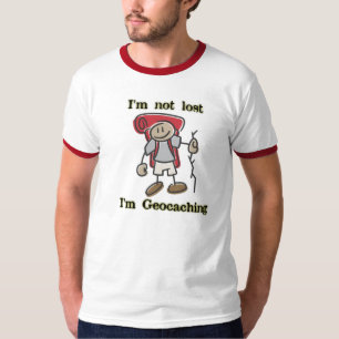 Camiseta "Eu não sou" gráfico perdido de Geocaching para