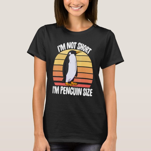Camiseta Eu não sou pequeno, sou pinguim tamanho homem ping (Frente)