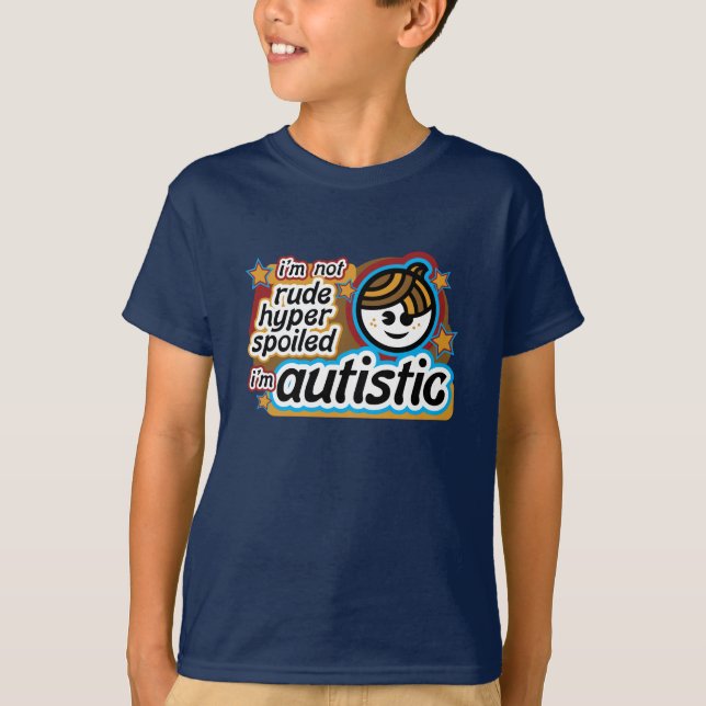 Camiseta Eu não sou rude… Eu sou autístico (boy2) (Frente)
