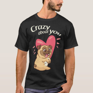 Camiseta Eu não sou solteiro, eu tenho um pug. Um grande de