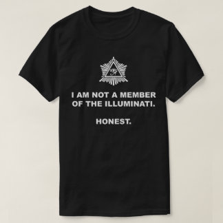 Camiseta Eu não sou um membro do Illuminati. Honesto