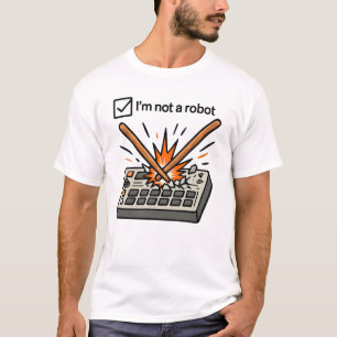 Camiseta Eu não sou um robô (BATERISTA)
