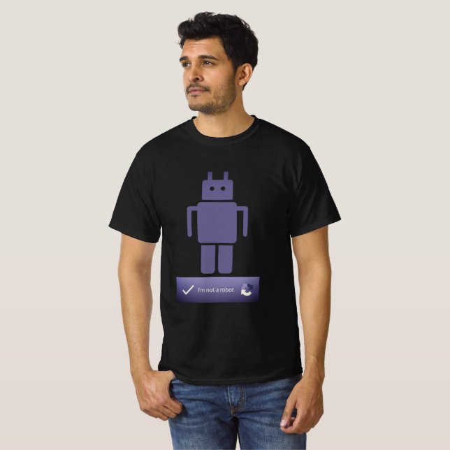 Camiseta Eu não sou um robô - CAPTCHA (Frente Completa)