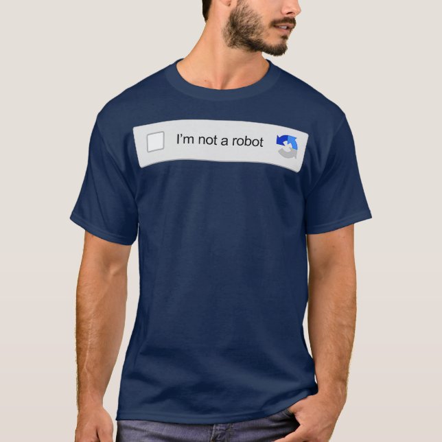 Camiseta Eu Não Sou Um Robô Captcha Verificando Memórias En (Frente)