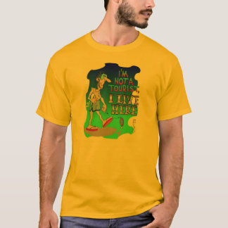 CAMISETA EU NÃO SOU UM TURISTA QUE EU VIVO AQUI
