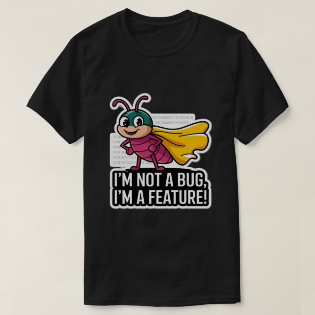 Camiseta Eu não sou uma Inseto Eu sou um programador engraç (Frente do Design)