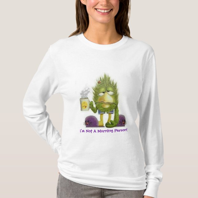 Camiseta Eu não sou uma pessoa de manhã em T-Shirt (Frente)