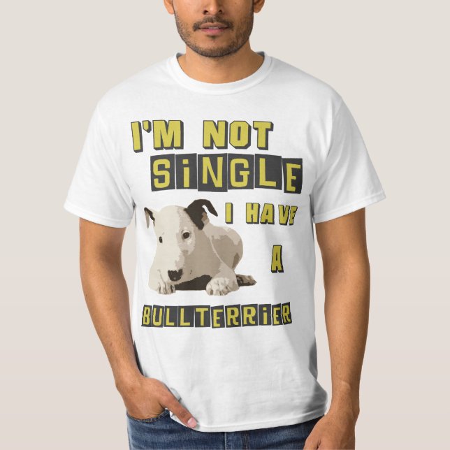 Camiseta Eu não sou único, mim tenho bull terrier (Frente)