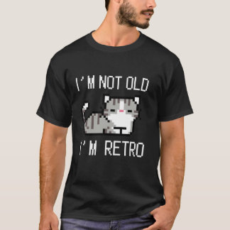 Camiseta Eu não sou velha, sou retro Engraçado Pixelart Cat