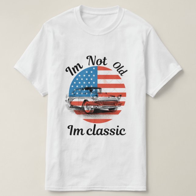 Camiseta Eu não sou velho e clássico (Frente do Design)