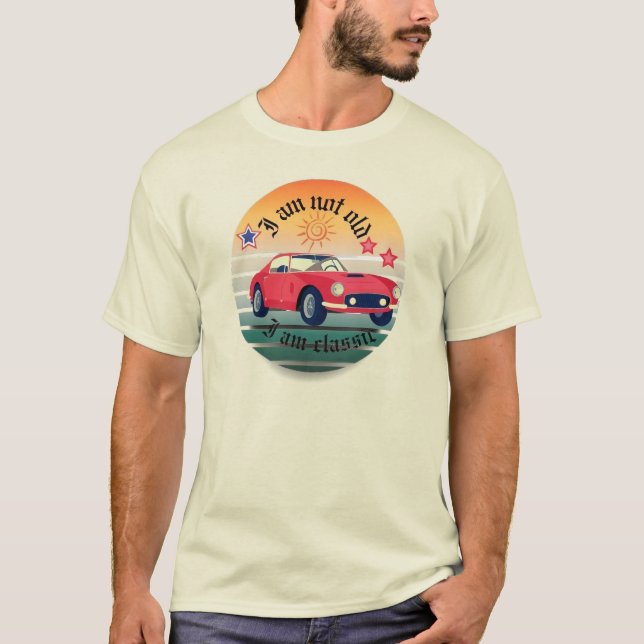 Camiseta "Eu Não Sou Velho, Eu Sou Clássico": T-shirt Retro (Frente)