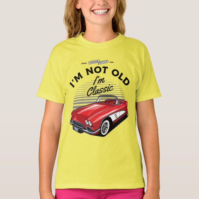 Camiseta Eu não sou velho, sou clássico! Corvette 1961 (Frente)