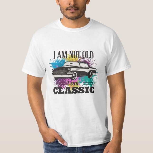 Camiseta Eu não sou velho, sou salpicos de cor picante (Frente)