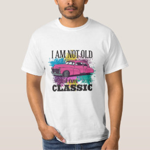 Camiseta Eu não sou velho, sou salpicos de cor vermelhos c