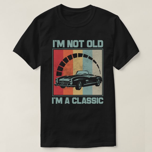 Camiseta Eu não sou velho, sou um Clássico, MERCEDES BENZ S (Frente do Design)