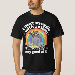 Camiseta Eu Não Tenho Problema Com Autismo Autista Raccoon 