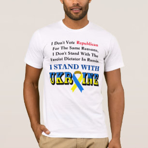 Camiseta Eu não voto republicano, eu fico com UCRÂNIA T-S