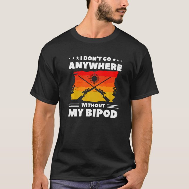 Camiseta Eu não vou a lugar nenhum sem o meu bipod Coyote H (Frente)