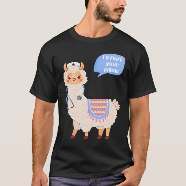 Camiseta Eu não vou tirar seu Travesseiro, mas Alpaca iria  (Frente)