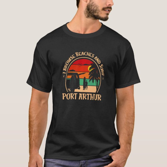 Camiseta Eu Navego Em Praias E Porta De Surf Arthur Surfing (Frente)