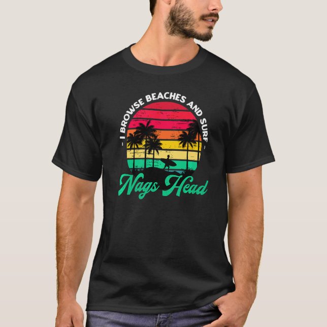 Camiseta Eu Navego Em Praias E Surf Nags Cabeça Surfar No N (Frente)