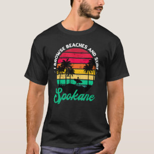 Camiseta Eu Navego Em Praias E Surf Spokane Surfing Washing