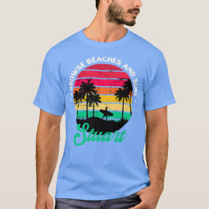 Camiseta Eu navego em praias e Surfs surfando na Flórida S