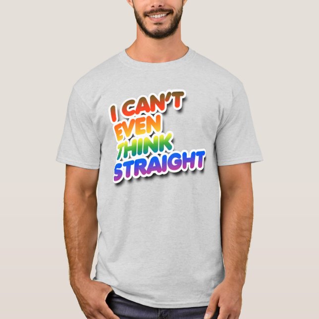 Camiseta Eu nem consigo pensar hetero (Frente)