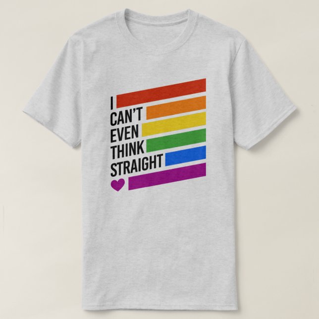 Camiseta Eu nem consigo pensar hetero (Frente do Design)
