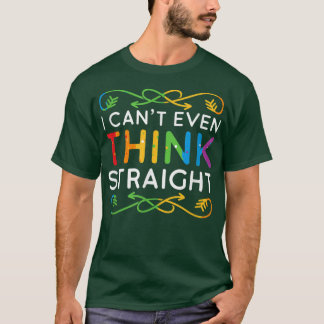 Camiseta Eu Nem Consigo Pensar No Hetero Tendência Rainbow 