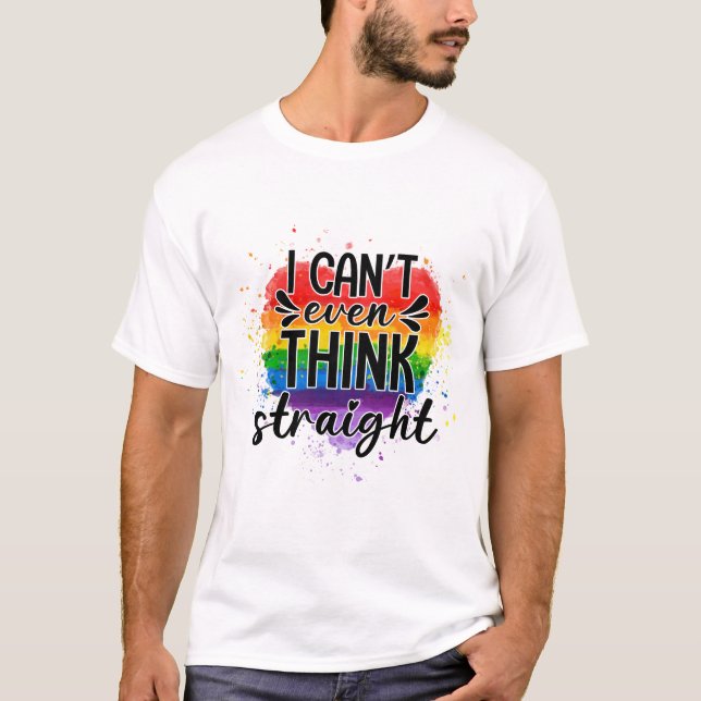 Camiseta Eu nem consigo pensar no presente de Hetero LGBT M (Frente)