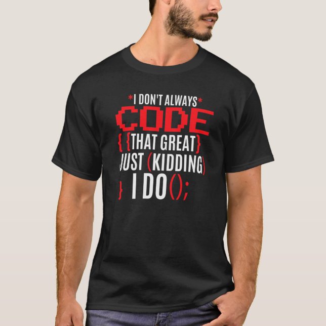 Camiseta Eu nem sempre codifico aquele programador de Excel (Frente)