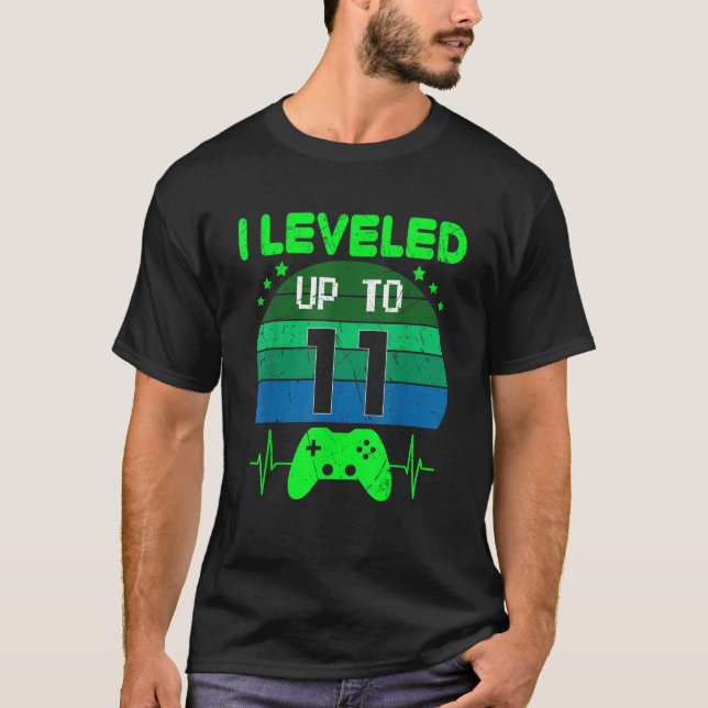 Camiseta Eu nivelei até 11 Birthday Gift Video Game 11 Y (Frente)