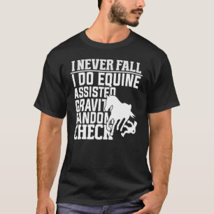 Camiseta Eu Nunca Caio, Eu Faço Gravi Aleatório Com Equinos