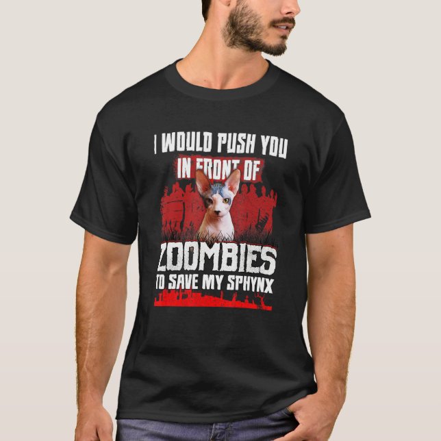 Camiseta Eu O Empurraria Na Frente Dos Zombies Para Salvar  (Frente)