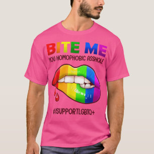Camiseta Eu o licenciei e é meu - Lábios LGBTQ Arco-Íris LG