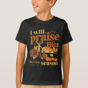 Camiseta Eu O Louvarei Em Muitas Estações Fazenda Cristã
