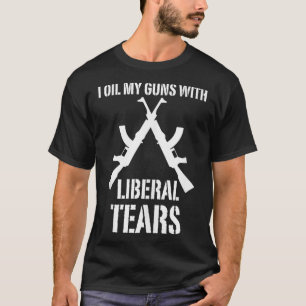 Camiseta Eu Oculto Minhas Armas Com Lágrimas Liberais Engra