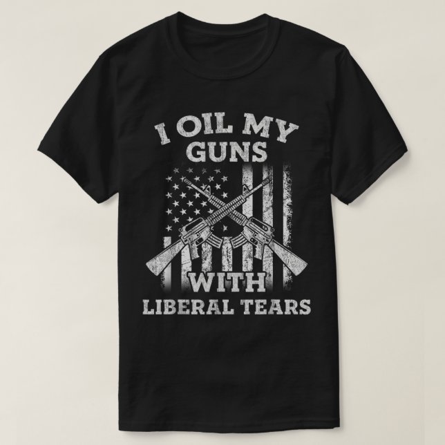 Camiseta Eu Oculto Minhas Armas Com Lágrimas Liberais Vinta (Frente do Design)