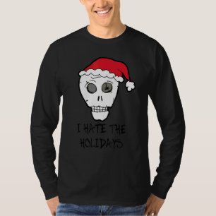 Camiseta Eu Odeio As Festas De Natal Caveira Anti Natal