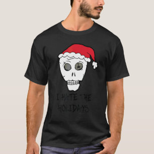 Camiseta Eu Odeio As Festas De Natal Caveira Anti Natal