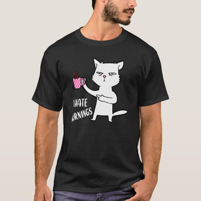 Camiseta Eu Odeio as Pessoas da Manhã E as Manhãs E o Café  (Frente)