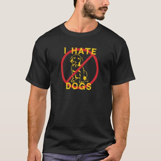 Camiseta Eu Odeio Cachorros (Frente)