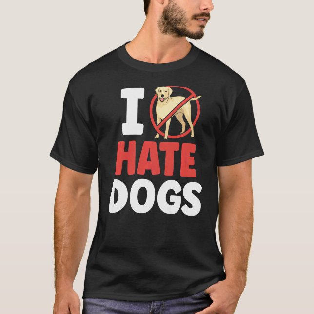 Camiseta Eu Odeio Cães Gatos De Animais (Frente)