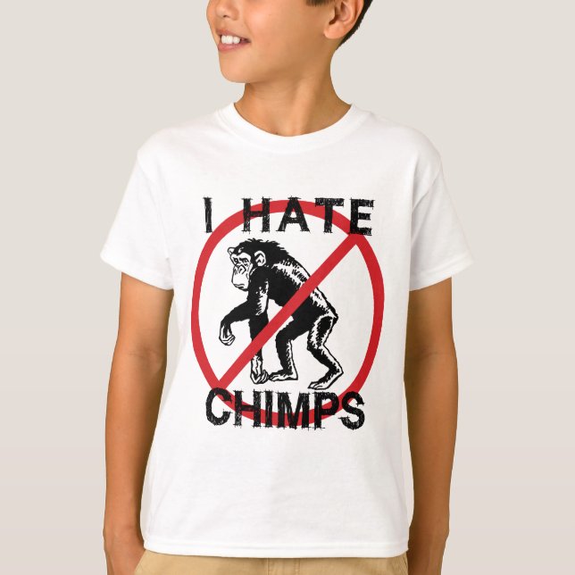 Camiseta Eu Odeio Chimpanzés (Frente)